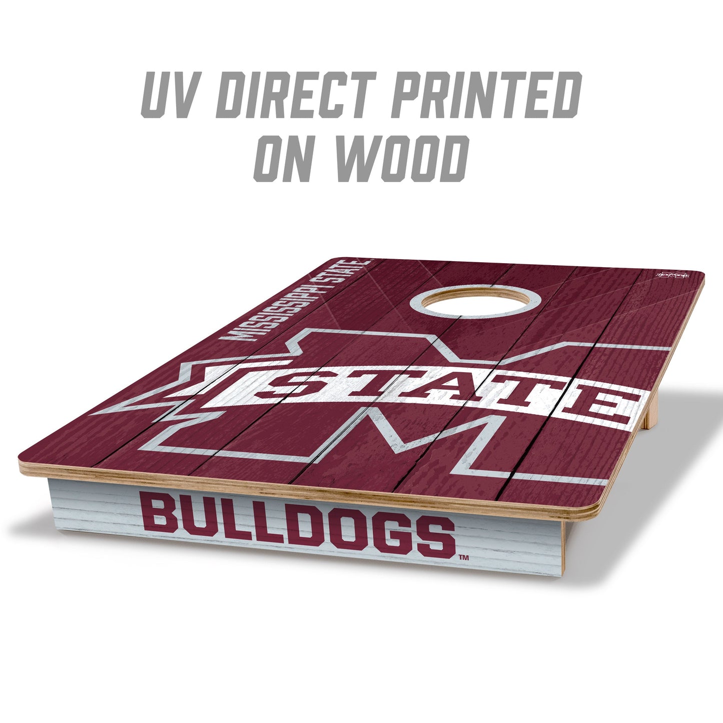 NCAA Mississippi State Bulldogs 2' X 3' All-Wood Cornhole Set - Alt 1