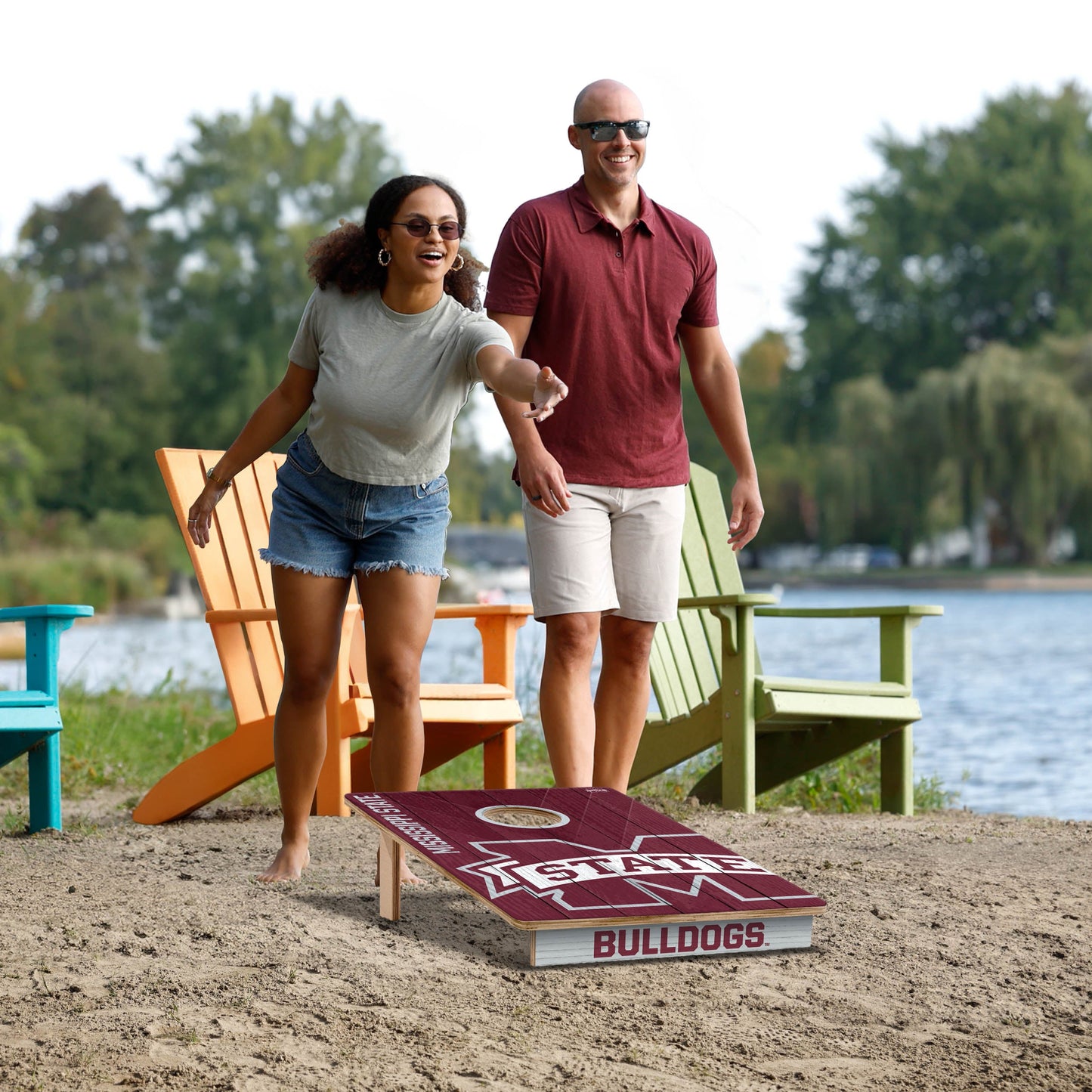 NCAA Mississippi State Bulldogs 2' X 3' All-Wood Cornhole Set - Alt 5