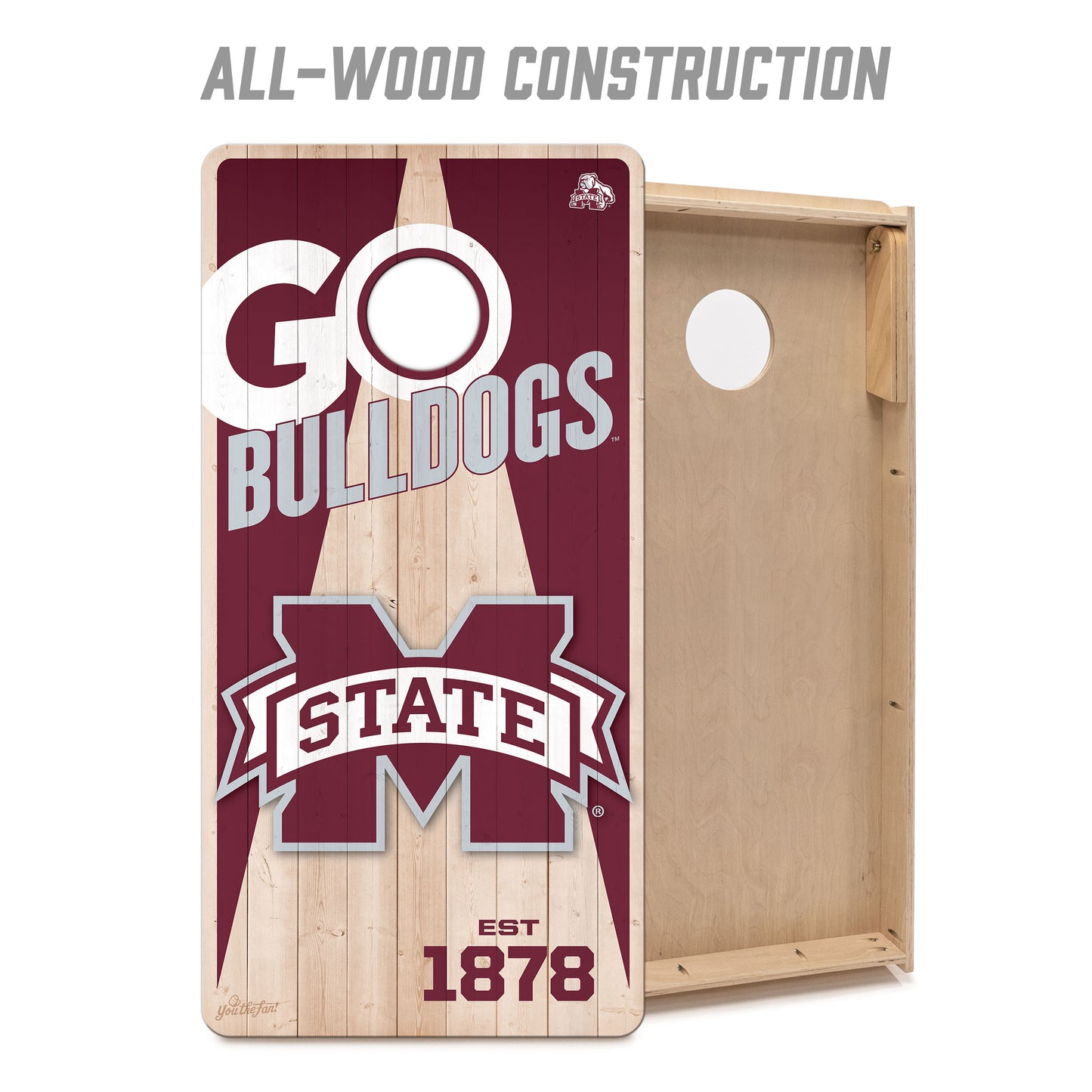 NCAA Mississippi State Bulldogs 2' x 4' All-Wood Cornhole Set