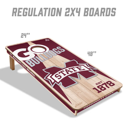 NCAA Mississippi State Bulldogs 2' x 4' All-Wood Cornhole Set