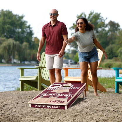 NCAA Mississippi State Bulldogs 2' x 4' All-Wood Cornhole Set