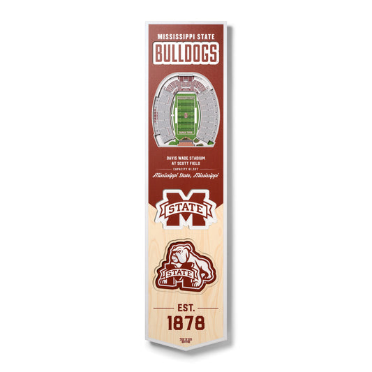 NCAA Mississippi State Bulldogs 3D Stadium Banner 8' X 32'
