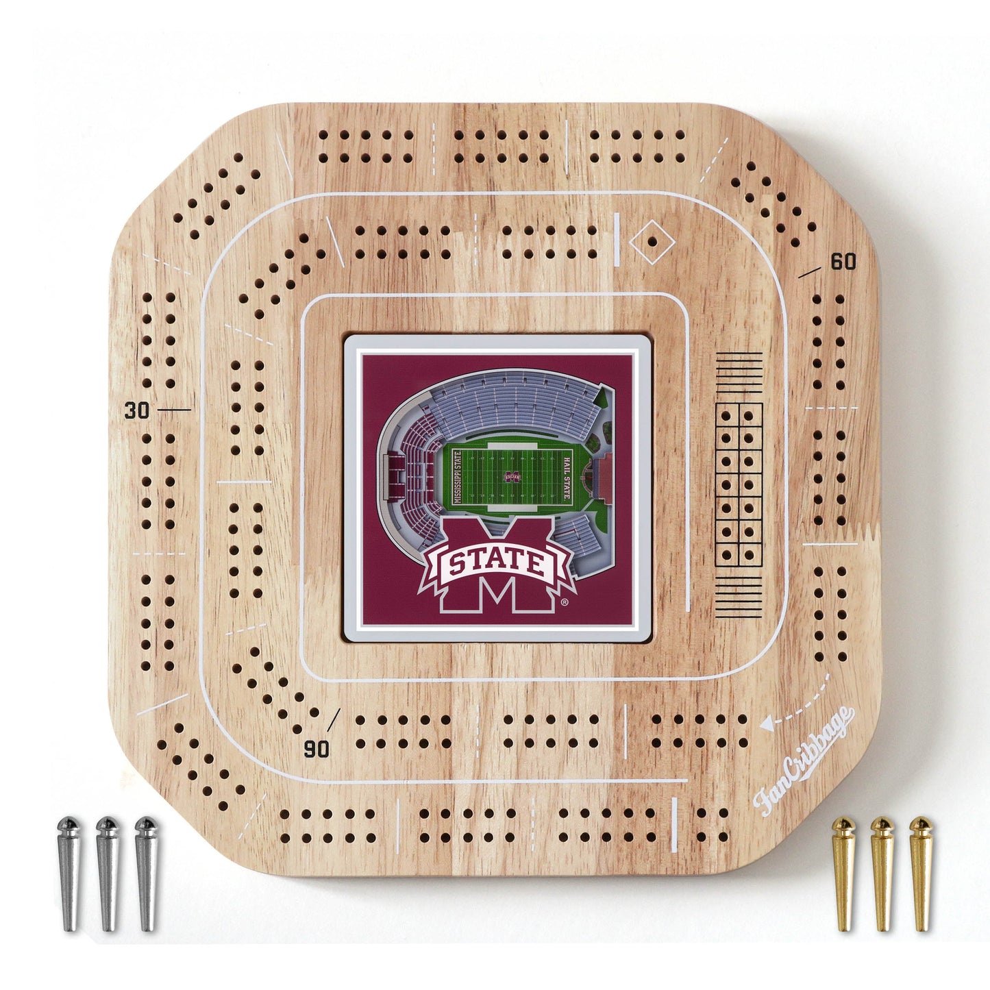 NCAA Mississippi State Bulldogs StadiumView Cribbage