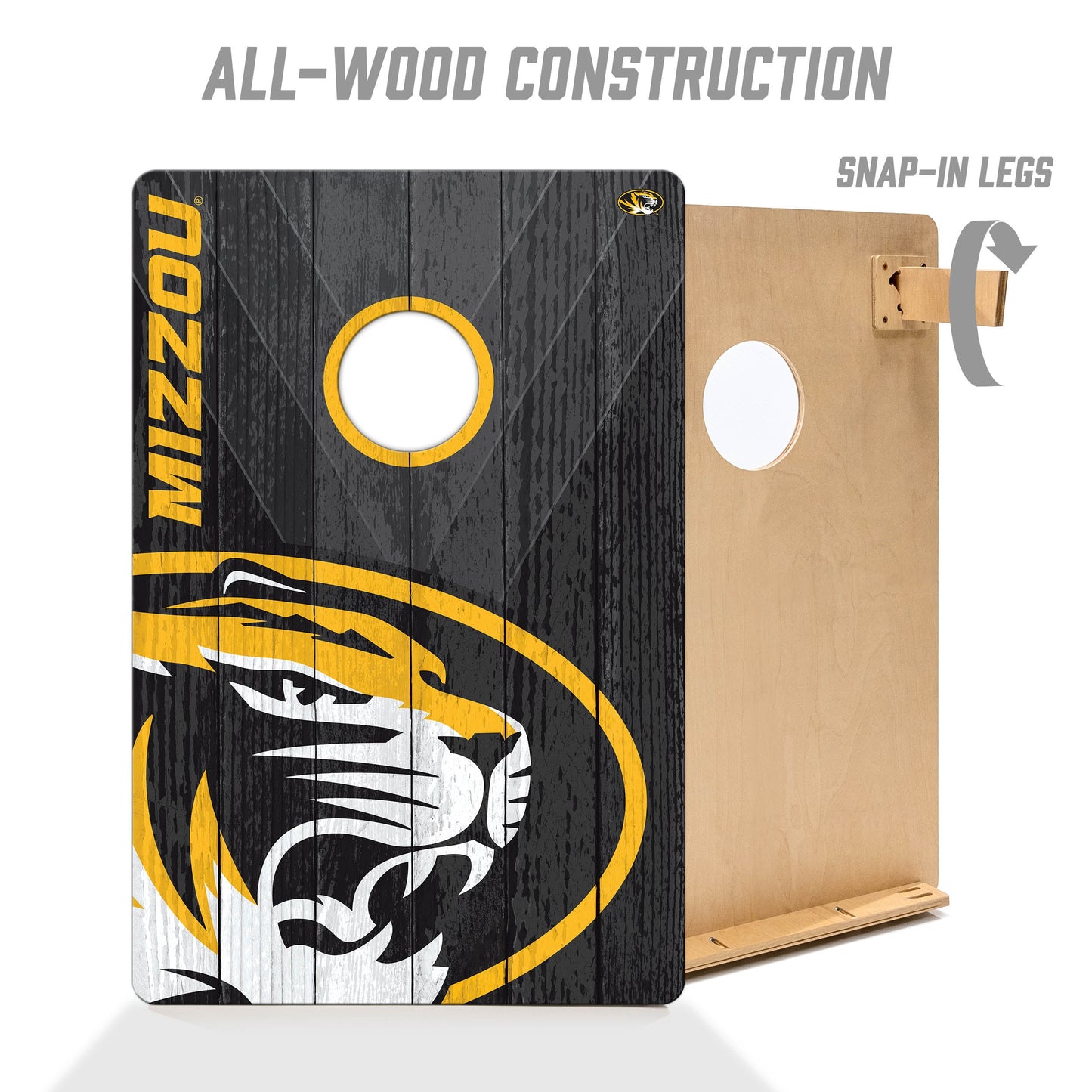 NCAA Missouri Tigers 2' X 3' All-Wood Cornhole Set - Alt 2