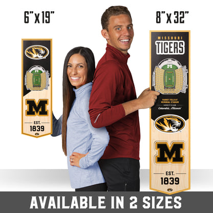 NCAA Missouri Tigers 3D Stadium Banner 8' X 32'
