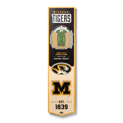 NCAA Missouri Tigers 3D Stadium Banner 8' X 32'