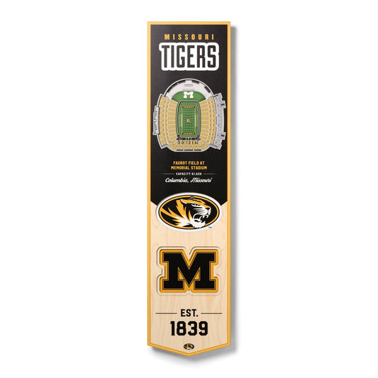 NCAA Missouri Tigers 3D Stadium Banner 8' X 32'
