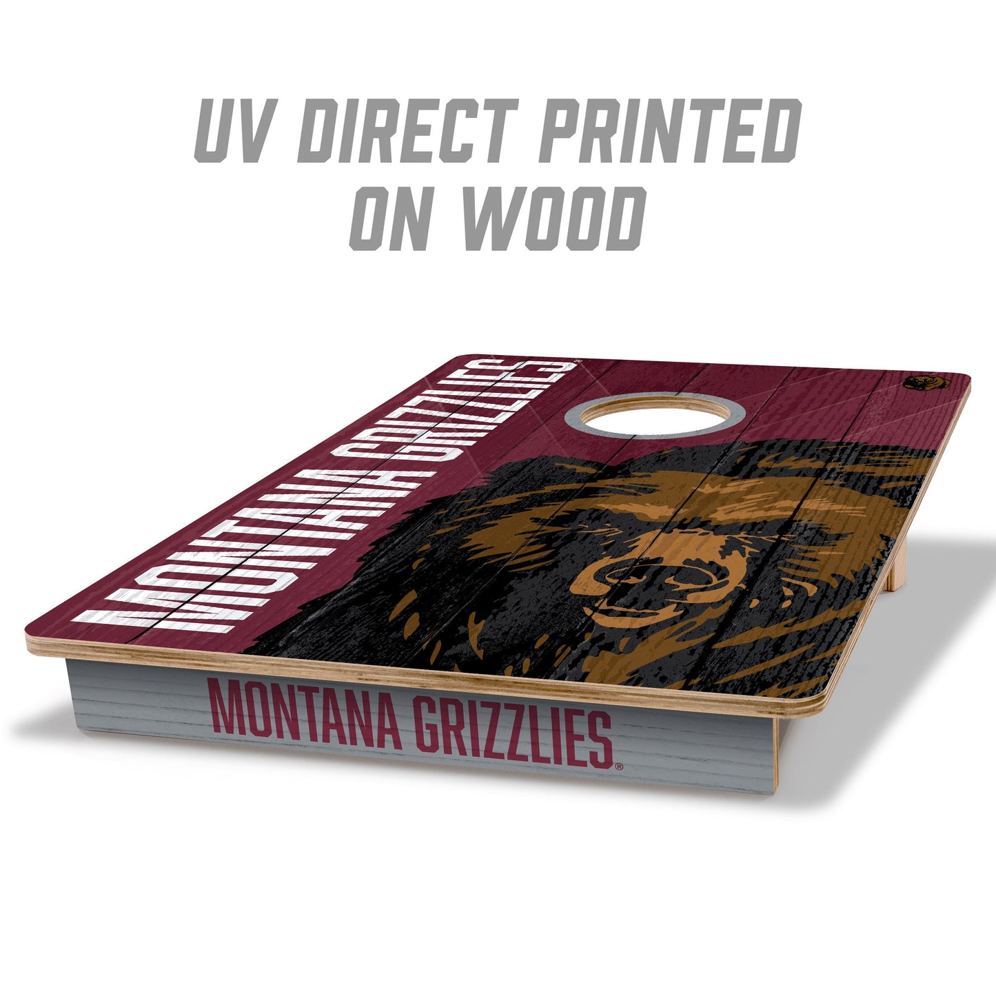 NCAA Montana Grizzlies 2' X 3' All-Wood Cornhole Set - Alt 1