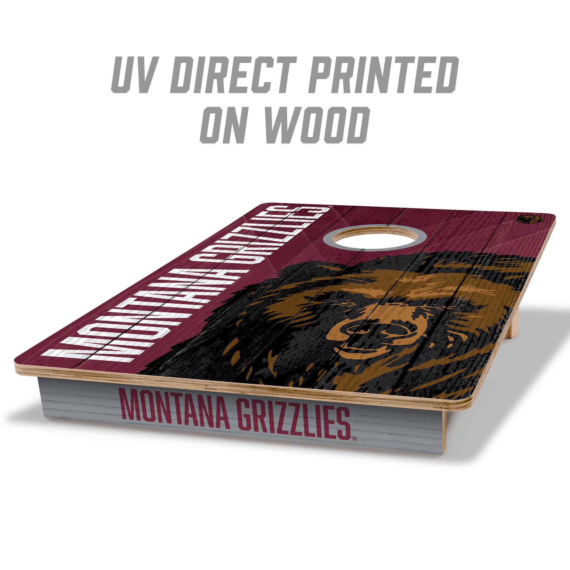 NCAA Montana Grizzlies 2' X 3' All-Wood Cornhole Set - Alt 1