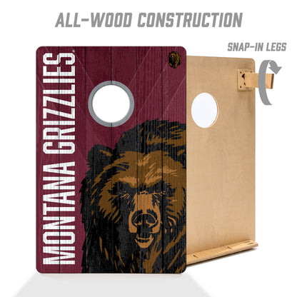 NCAA Montana Grizzlies 2' X 3' All-Wood Cornhole Set - Alt 2