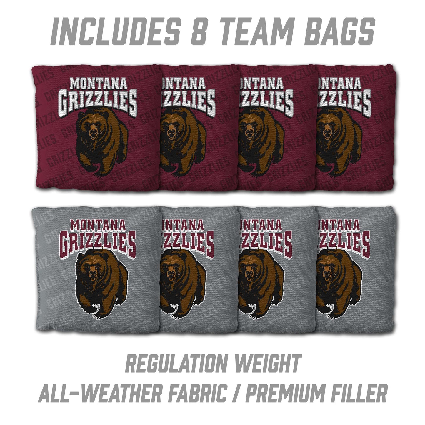 NCAA Montana Grizzlies 2' X 3' All-Wood Cornhole Set - Alt 3