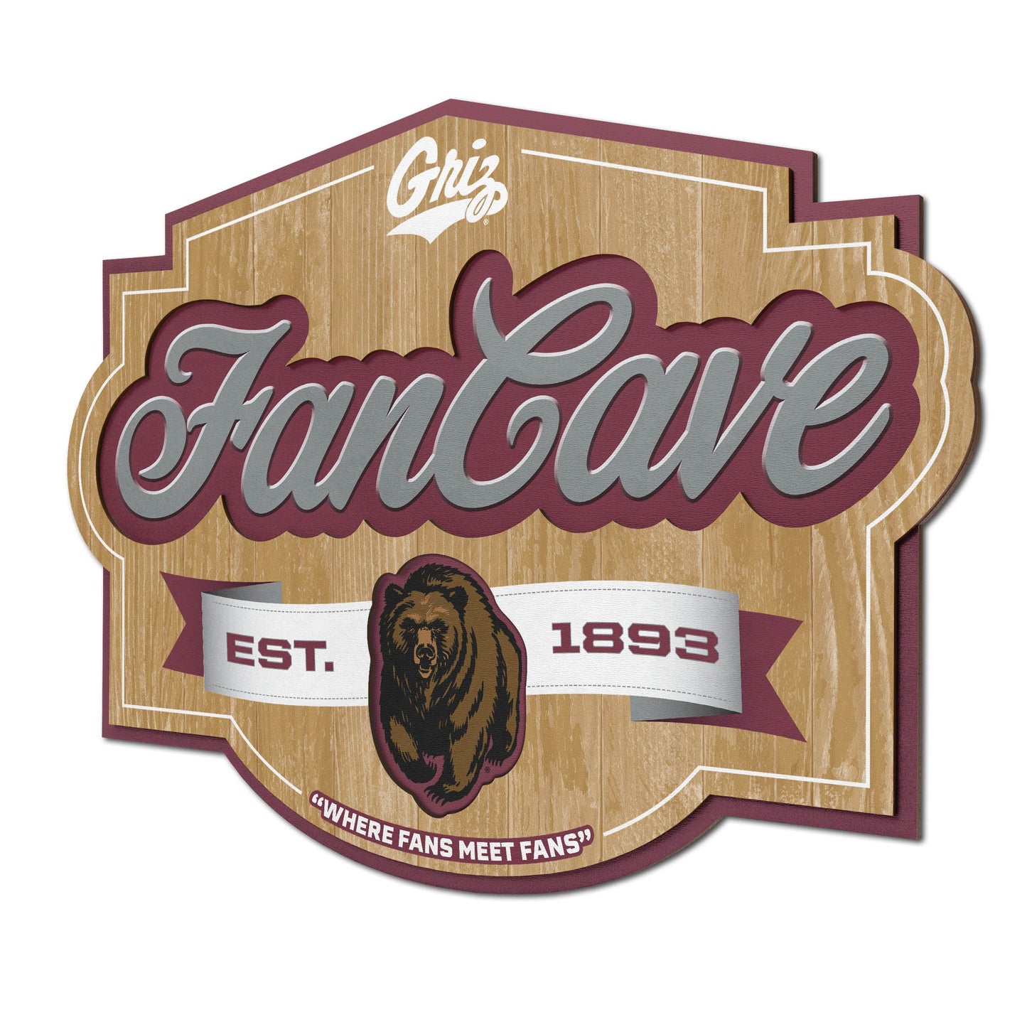 Montana Grizzlies Fan Cave Sign