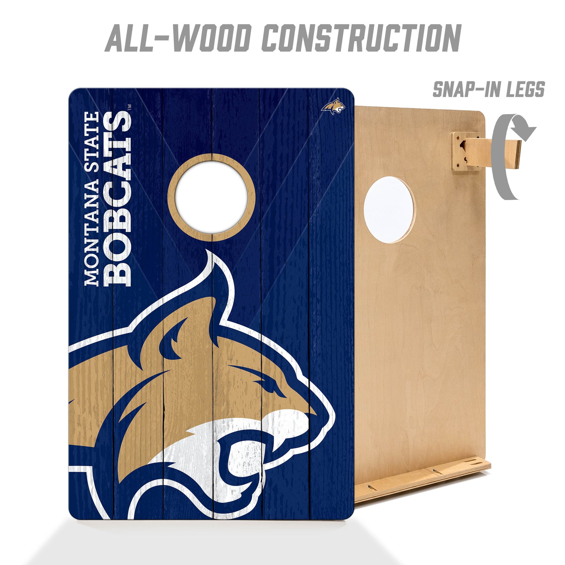 NCAA Montana State Bobcats 2' X 3' All-Wood Cornhole Set - Alt 2