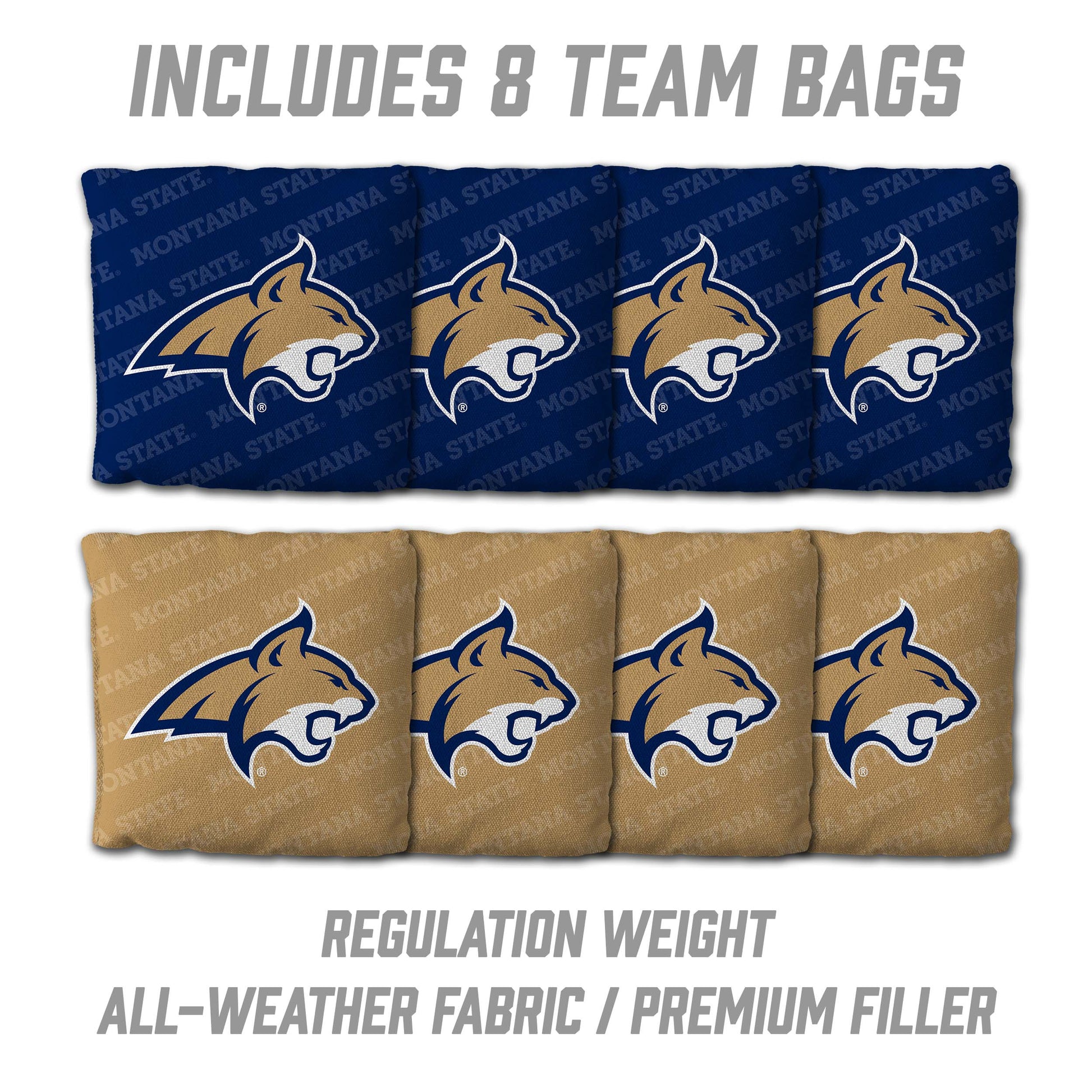 NCAA Montana State Bobcats 2' X 3' All-Wood Cornhole Set - Alt 3