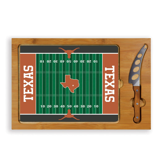 Texas Longhorns - Icon Glass Top Cutting Board & Knife Set