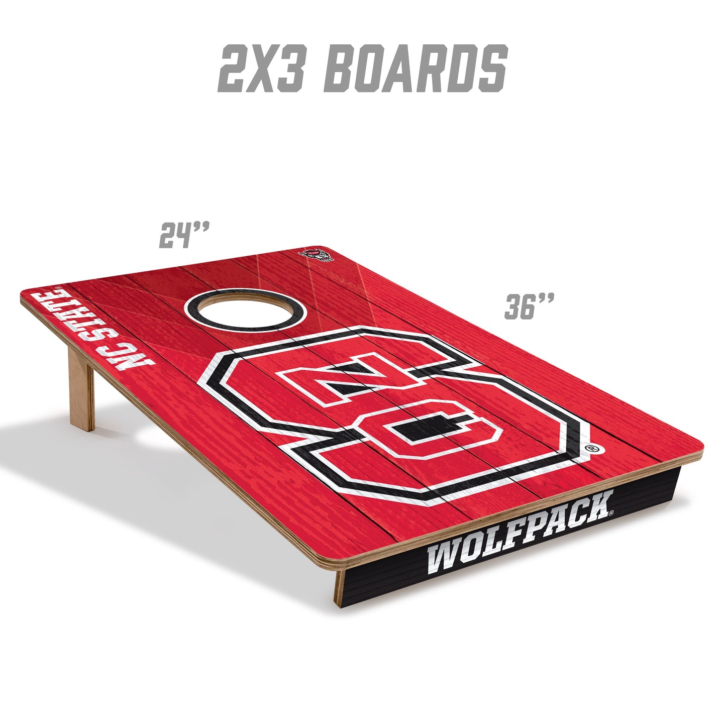 NCAA NC State Wolfpack 2' X 3' All-Wood Cornhole Set - Alt 4