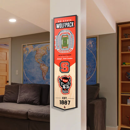 NCAA NC State Wolfpack 3D Stadium Banner 8' X 32'
