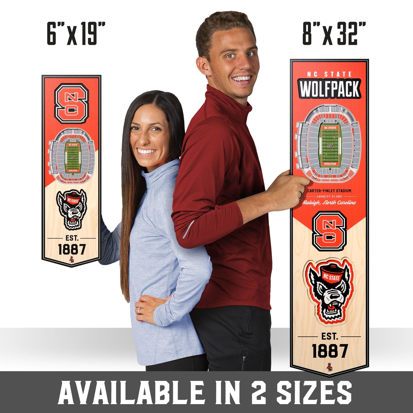 NCAA NC State Wolfpack 3D Stadium Banner 8' X 32'