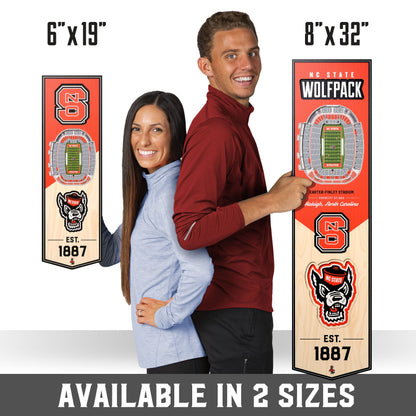 NCAA NC State Wolfpack 3D Stadium Banner 8' X 32'