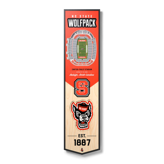 NCAA NC State Wolfpack 3D Stadium Banner 8' X 32'