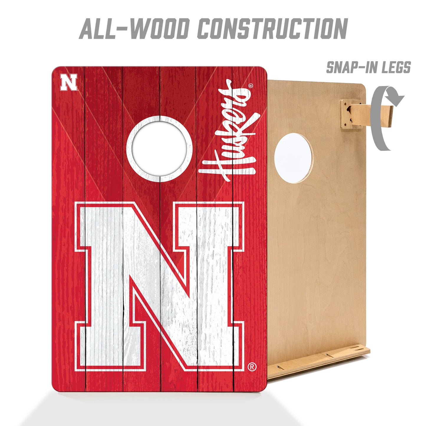 NCAA Nebraska Cornhuskers 2' X 3' All-Wood Cornhole Set - Alt 2
