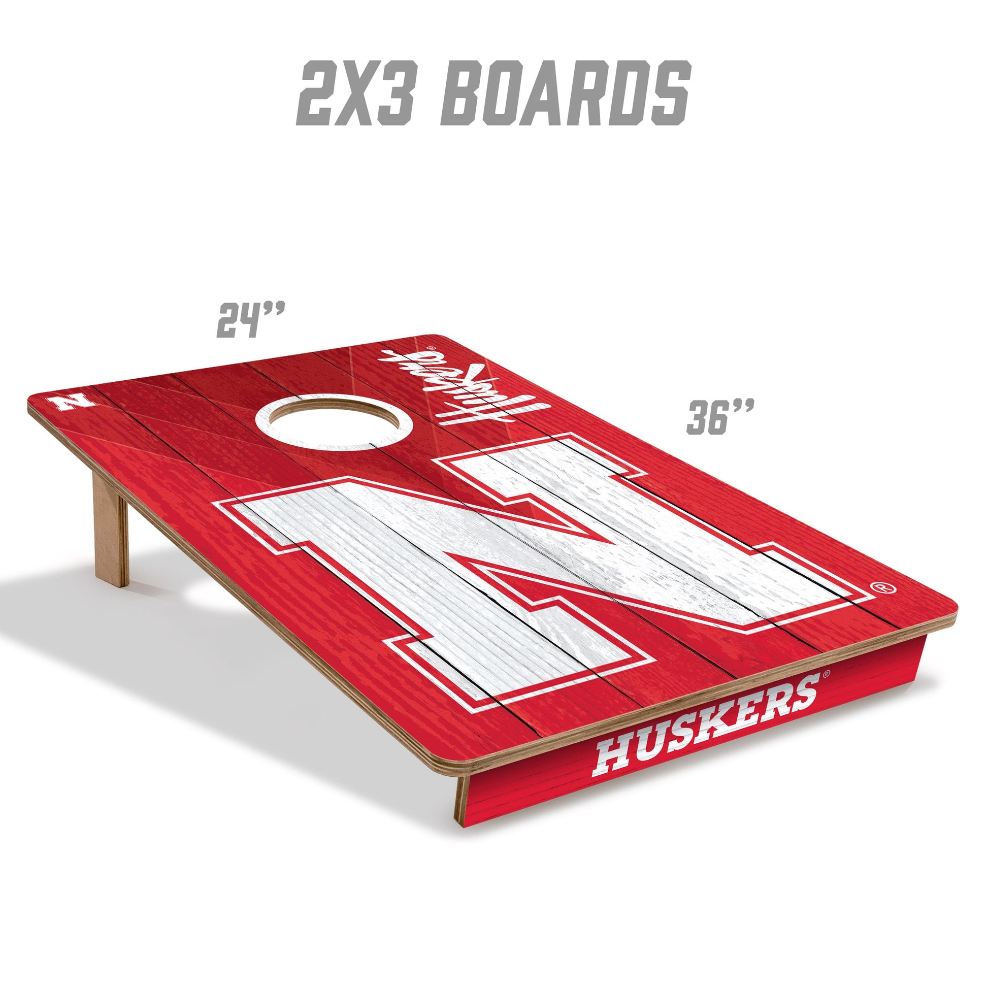 NCAA Nebraska Cornhuskers 2' X 3' All-Wood Cornhole Set - Alt 4
