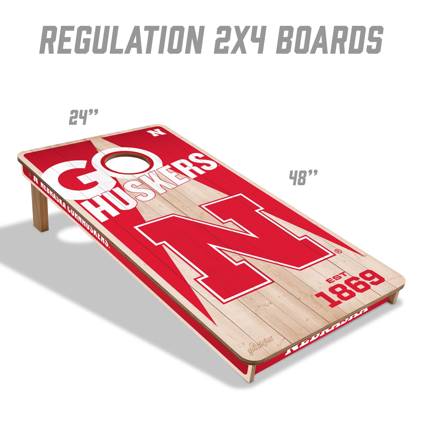 NCAA Nebraska Cornhuskers 2' x 4' All-Wood Cornhole Set