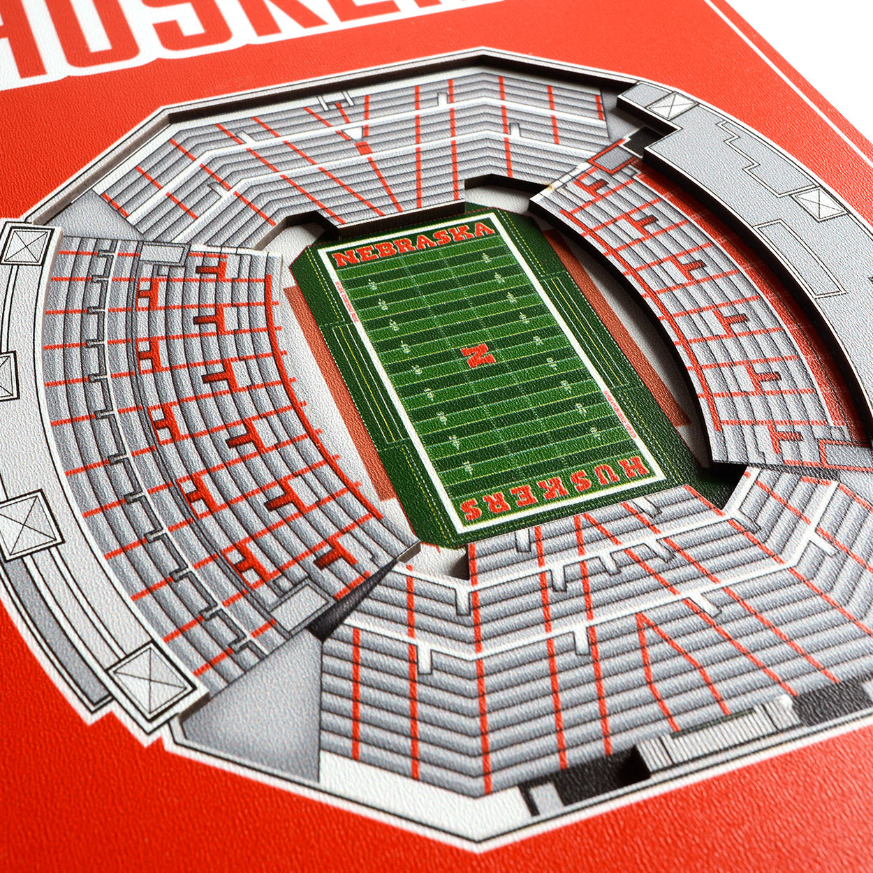 NCAA Nebraska Cornhuskers 3D Stadium Banner 8' X 32'