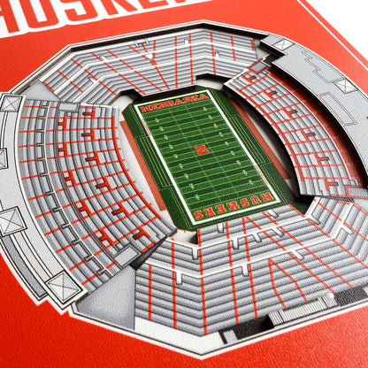 NCAA Nebraska Cornhuskers 3D Stadium Banner 8' X 32'