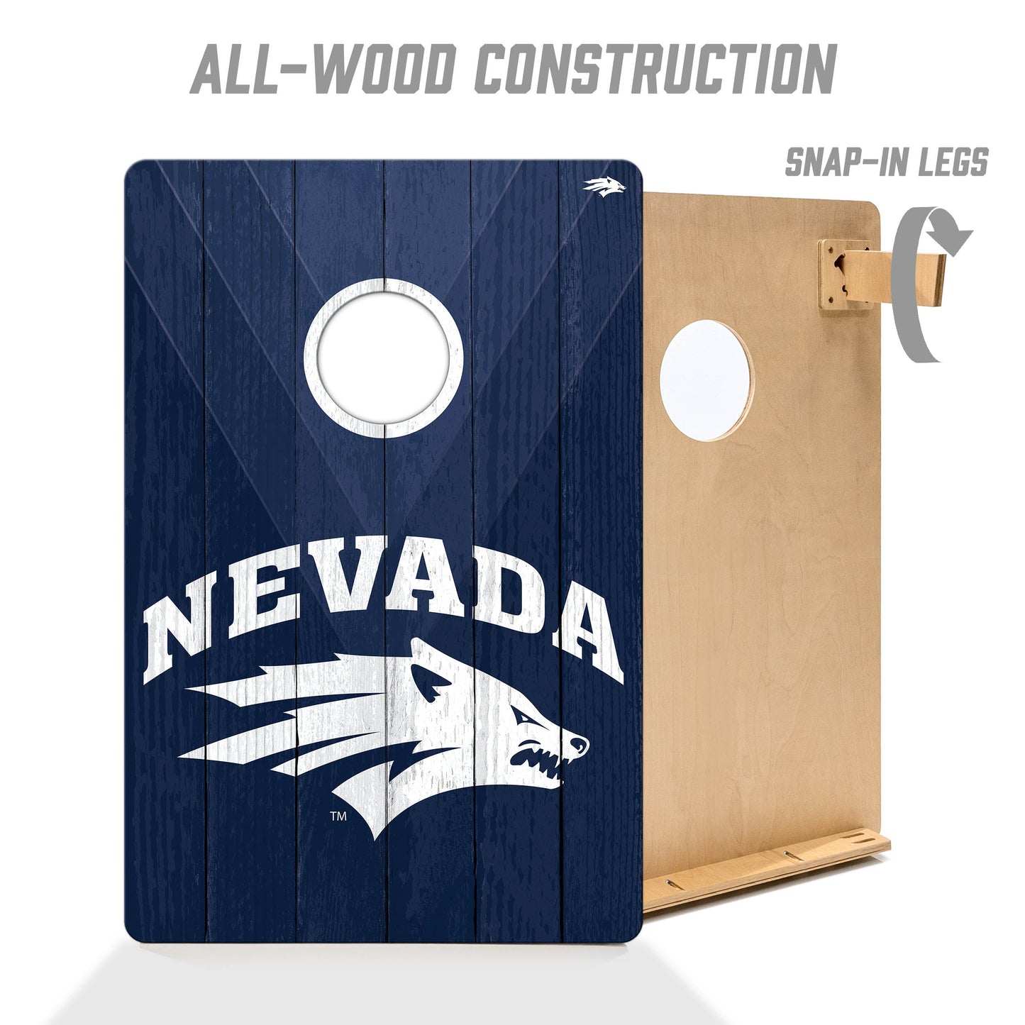 NCAA Nevada Wolf Pack 2' X 3' All-Wood Cornhole Set - Alt 2