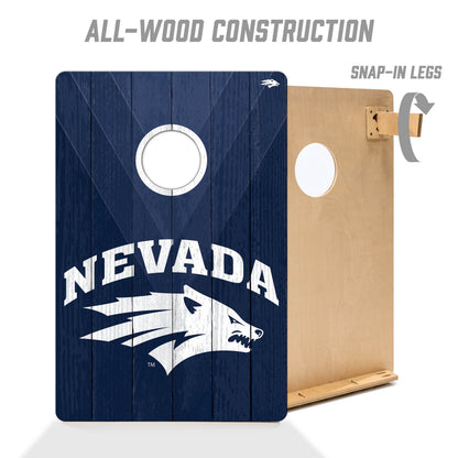 NCAA Nevada Wolf Pack 2' X 3' All-Wood Cornhole Set - Alt 2