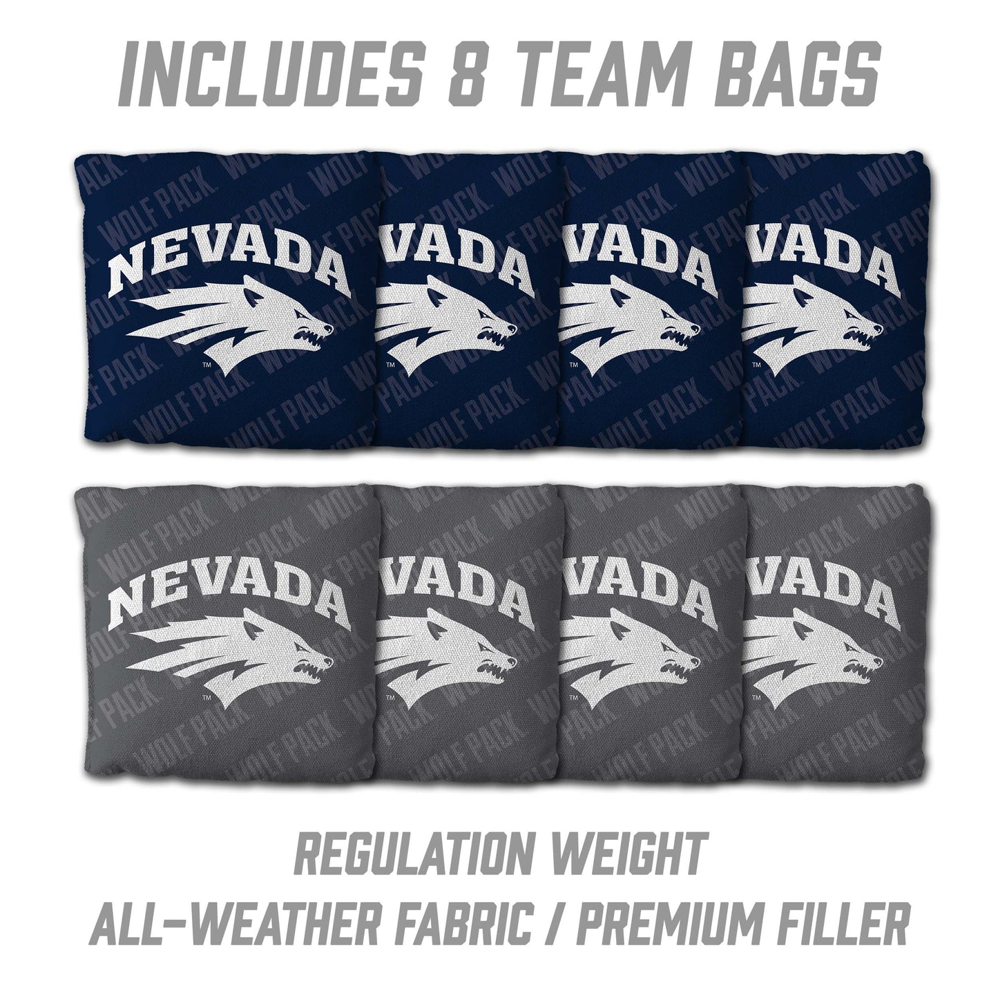 NCAA Nevada Wolf Pack 2' X 3' All-Wood Cornhole Set - Alt 3