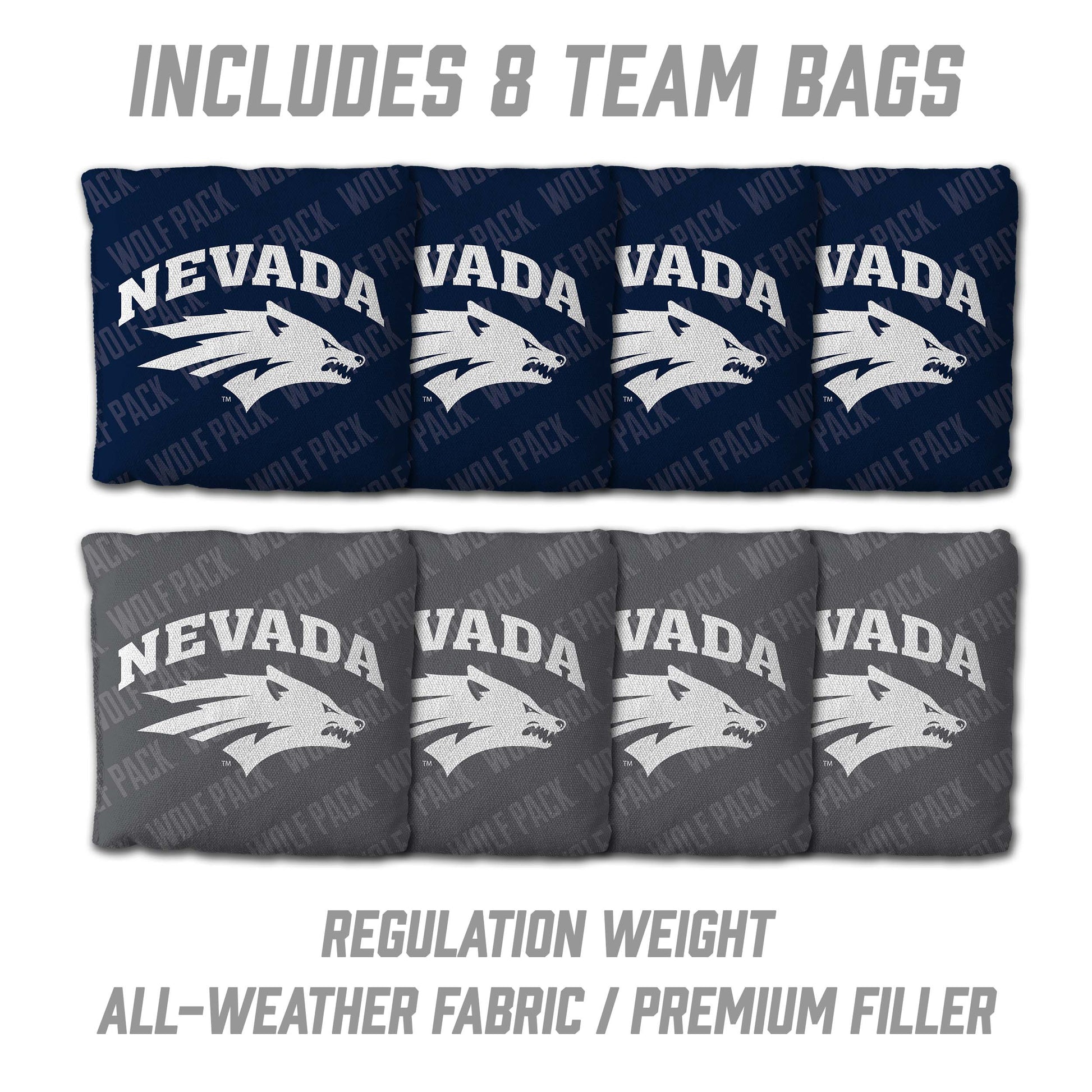 NCAA Nevada Wolf Pack 2' X 3' All-Wood Cornhole Set - Alt 3