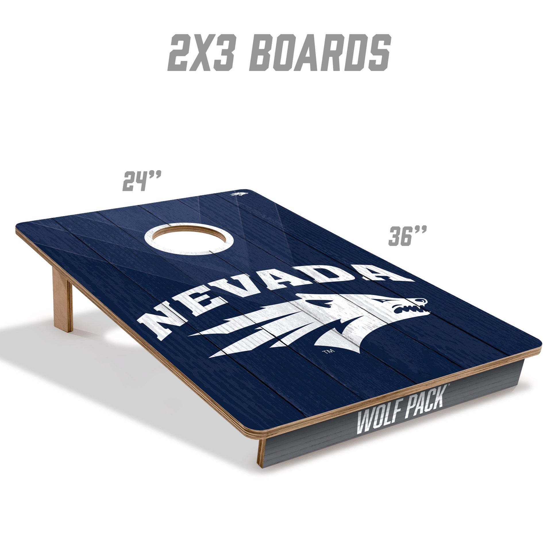 NCAA Nevada Wolf Pack 2' X 3' All-Wood Cornhole Set - Alt 4