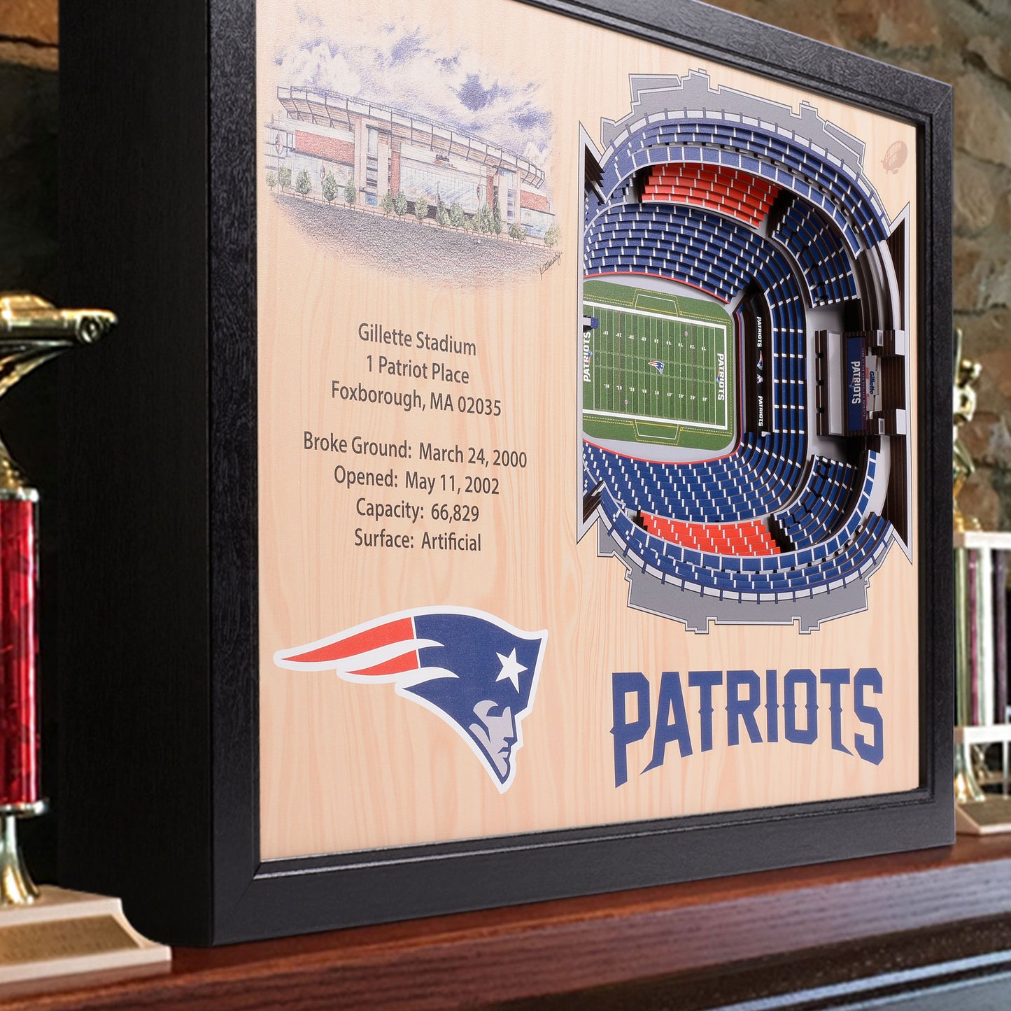NFL New England Patriots 25-Layer StadiumView Wallart