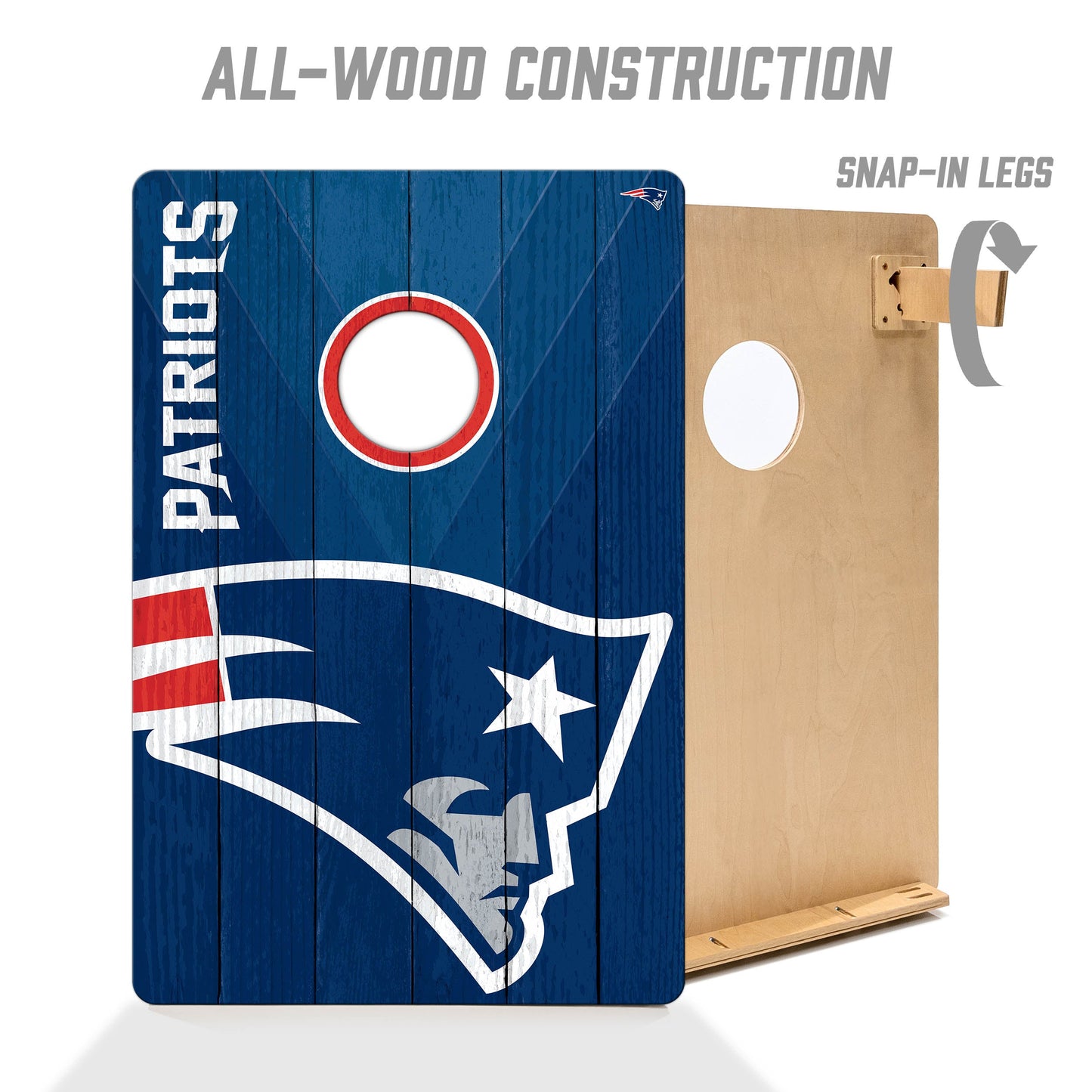 NFL New England Patriots 2' X 3' All-Wood Cornhole Set - Alt 2