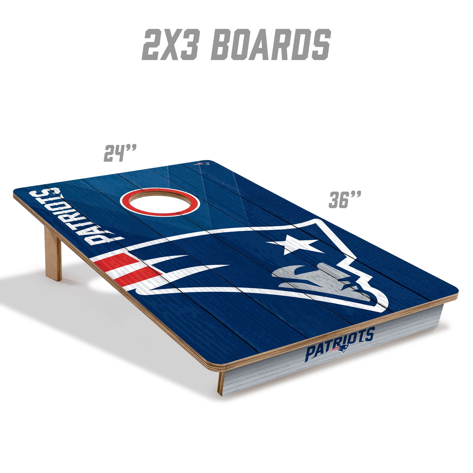 NFL New England Patriots 2' X 3' All-Wood Cornhole Set - Alt 4