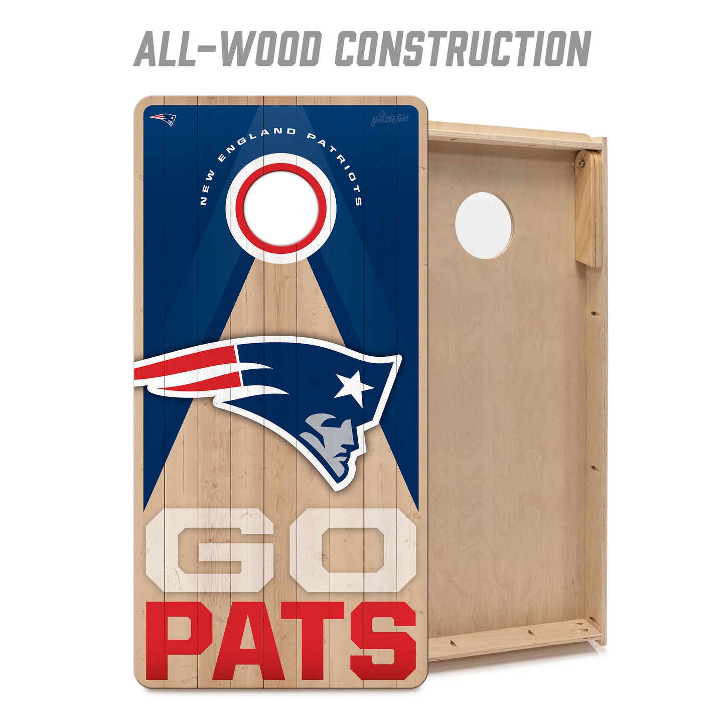 NFL New England Patriots 2' x 4' All-Wood Cornhole Set