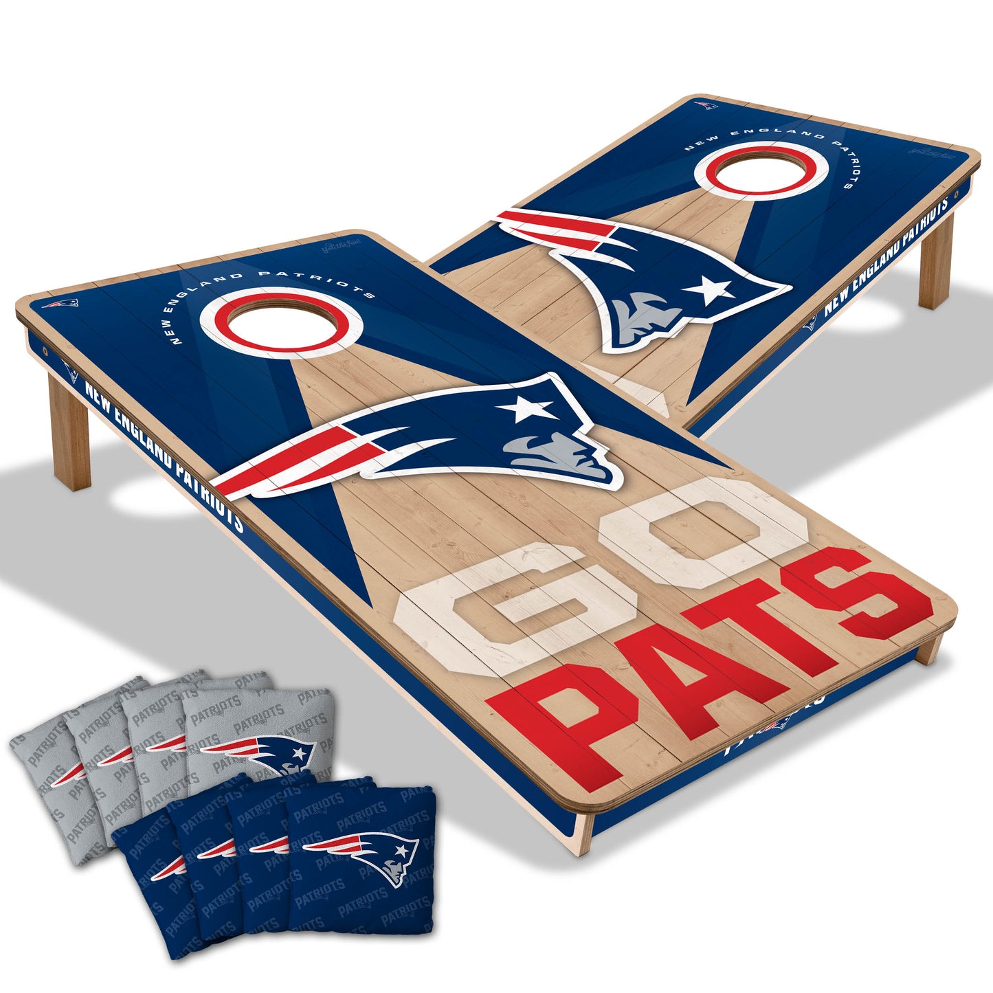 NFL New England Patriots 2' x 4' All-Wood Cornhole Set