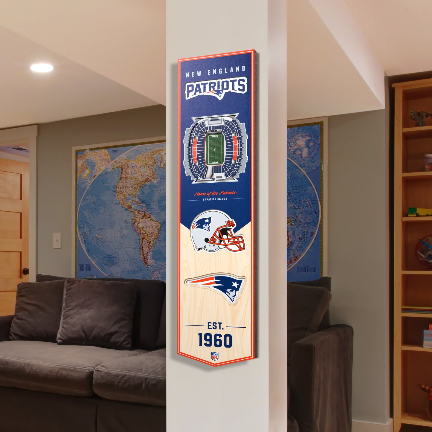 NFL New England Patriots 3D Stadium Banner 8' X 32'