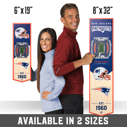 NFL New England Patriots 3D Stadium Banner 8' X 32'