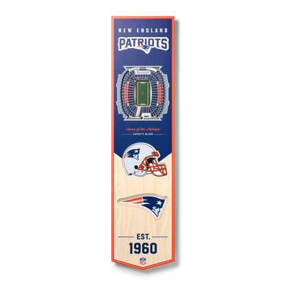 NFL New England Patriots 3D Stadium Banner 8' X 32'