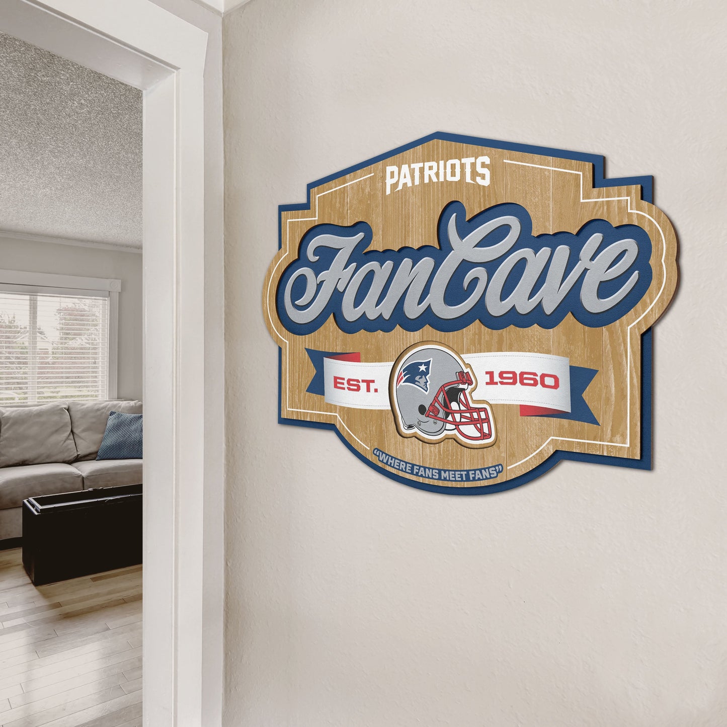 New England Patriots Fan Cave Wall Art Alt 2