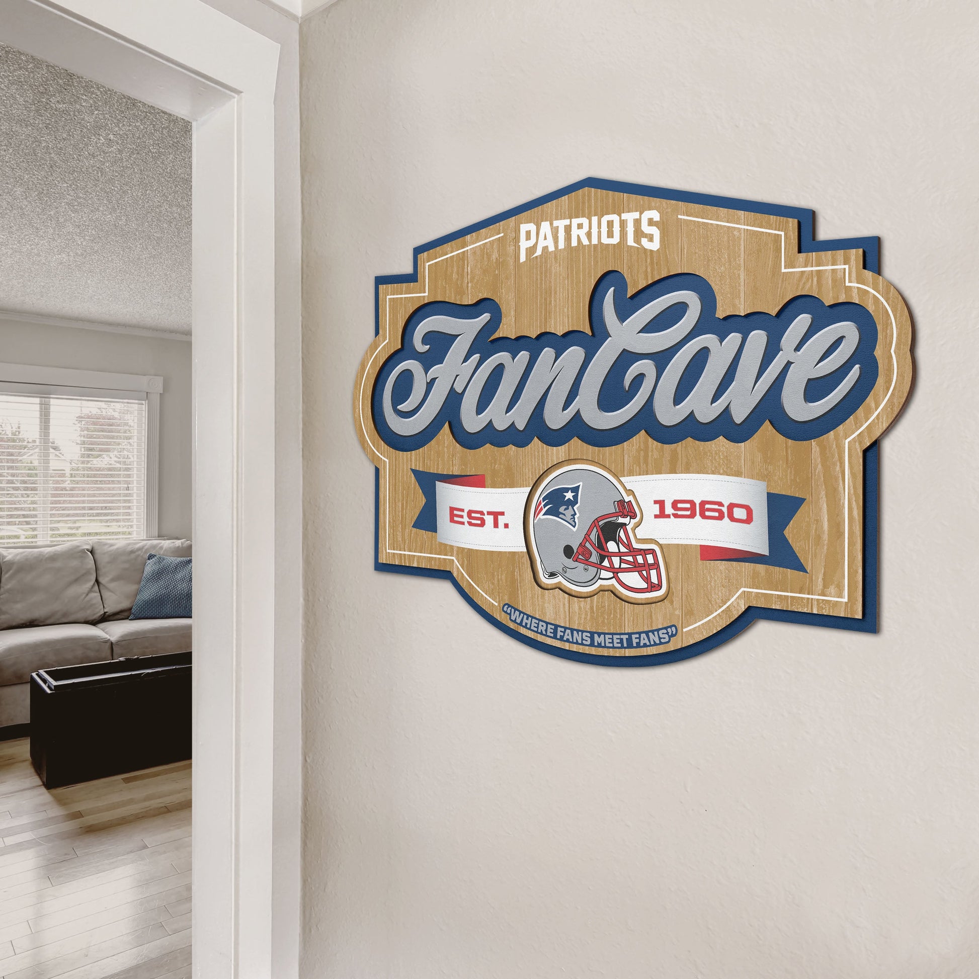 New England Patriots Fan Cave Wall Art Alt 2
