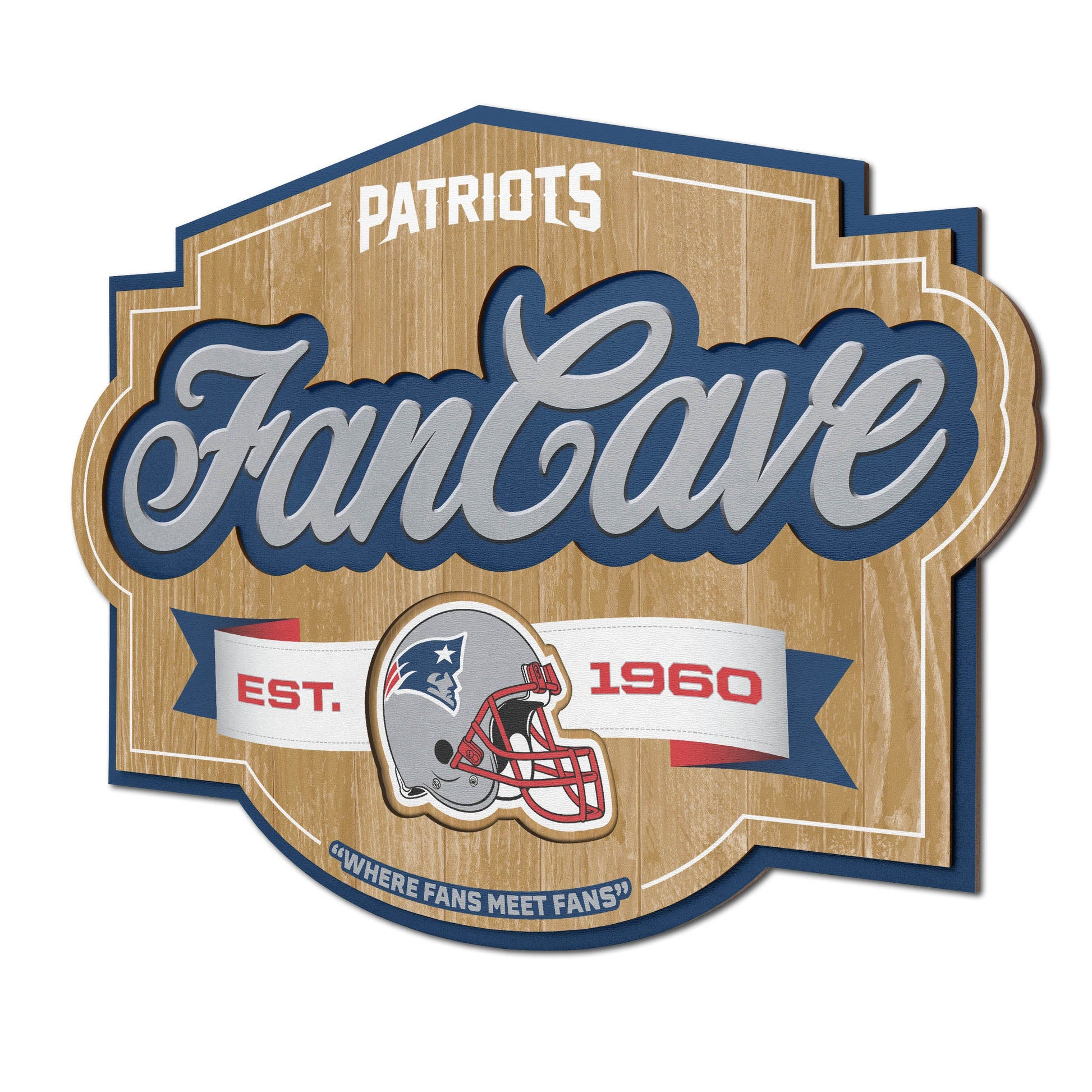 New England Patriots Fan Cave Wall Art
