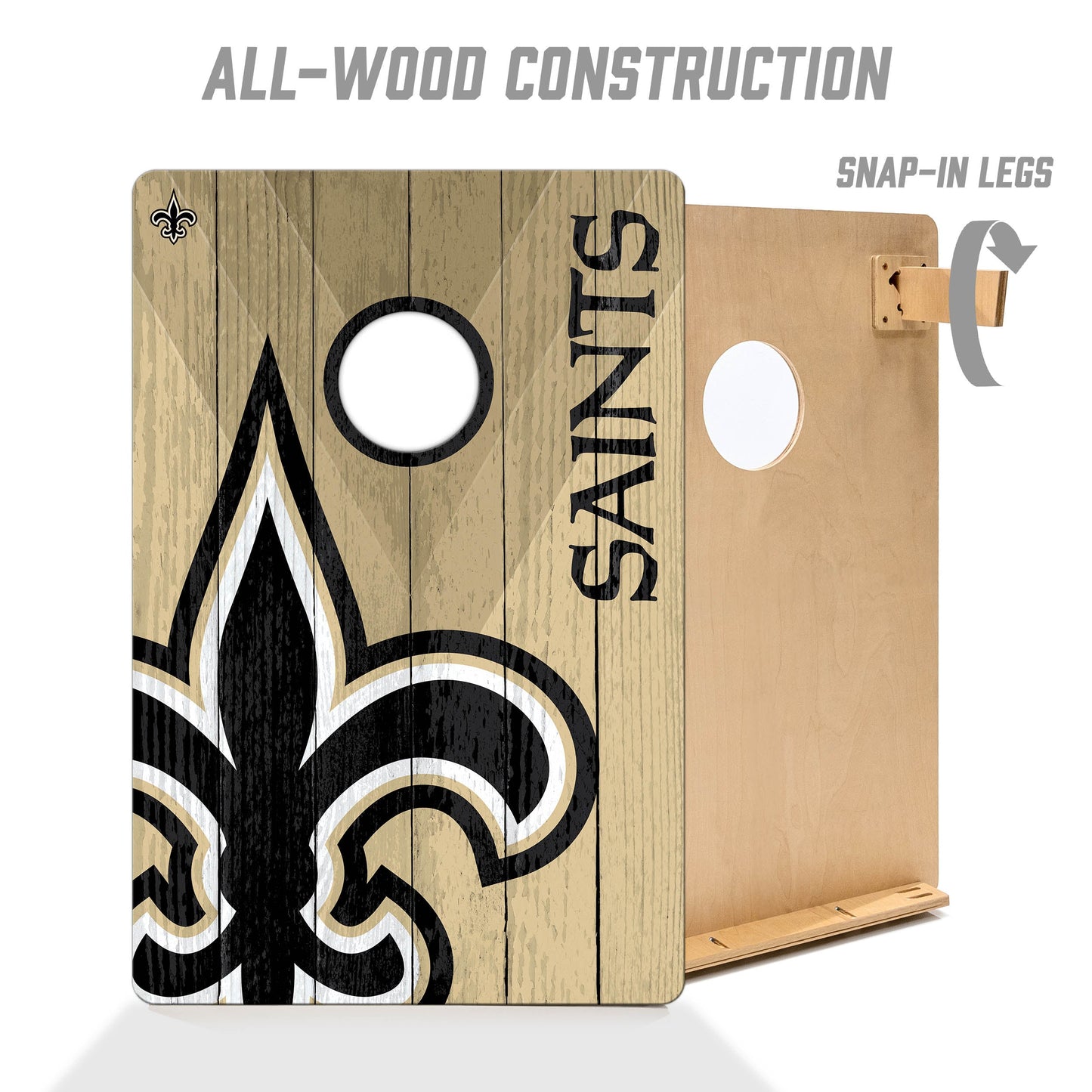 NFL New Orleans Saints 2' X 3' All-Wood Cornhole Set - Alt 2