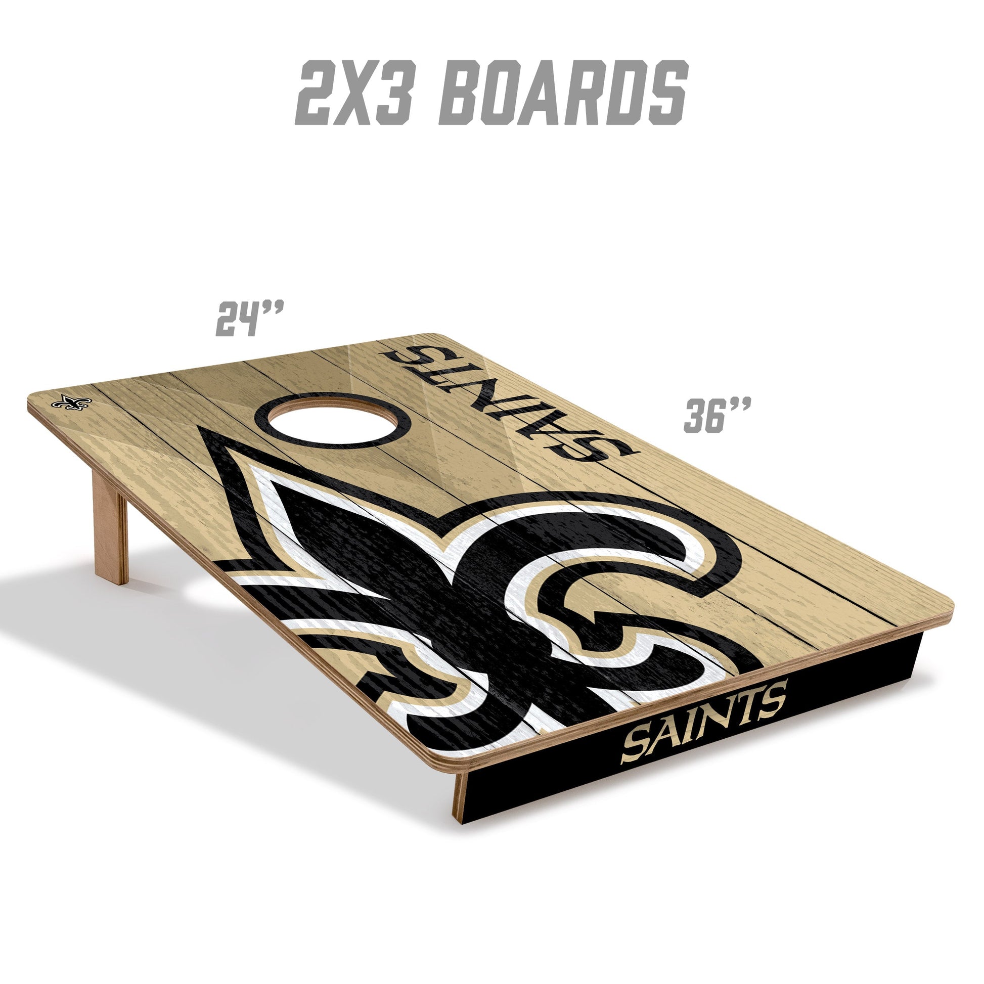 NFL New Orleans Saints 2' X 3' All-Wood Cornhole Set - Alt 4