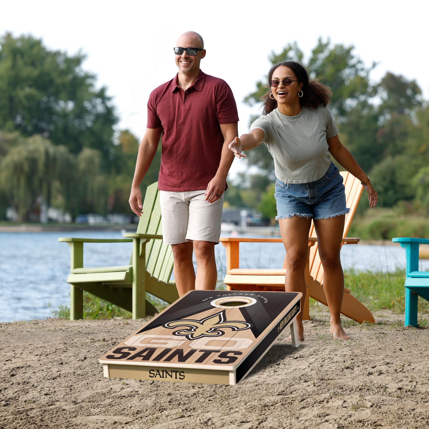 NFL New Orleans Saints 2' x 4' Slogan Series Cornhole