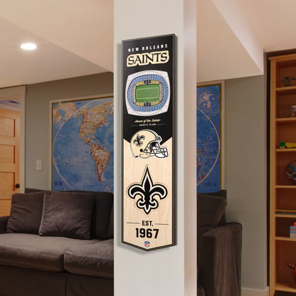 NFL New Orleans Saints 3D Stadium Banner 8' X 32'
