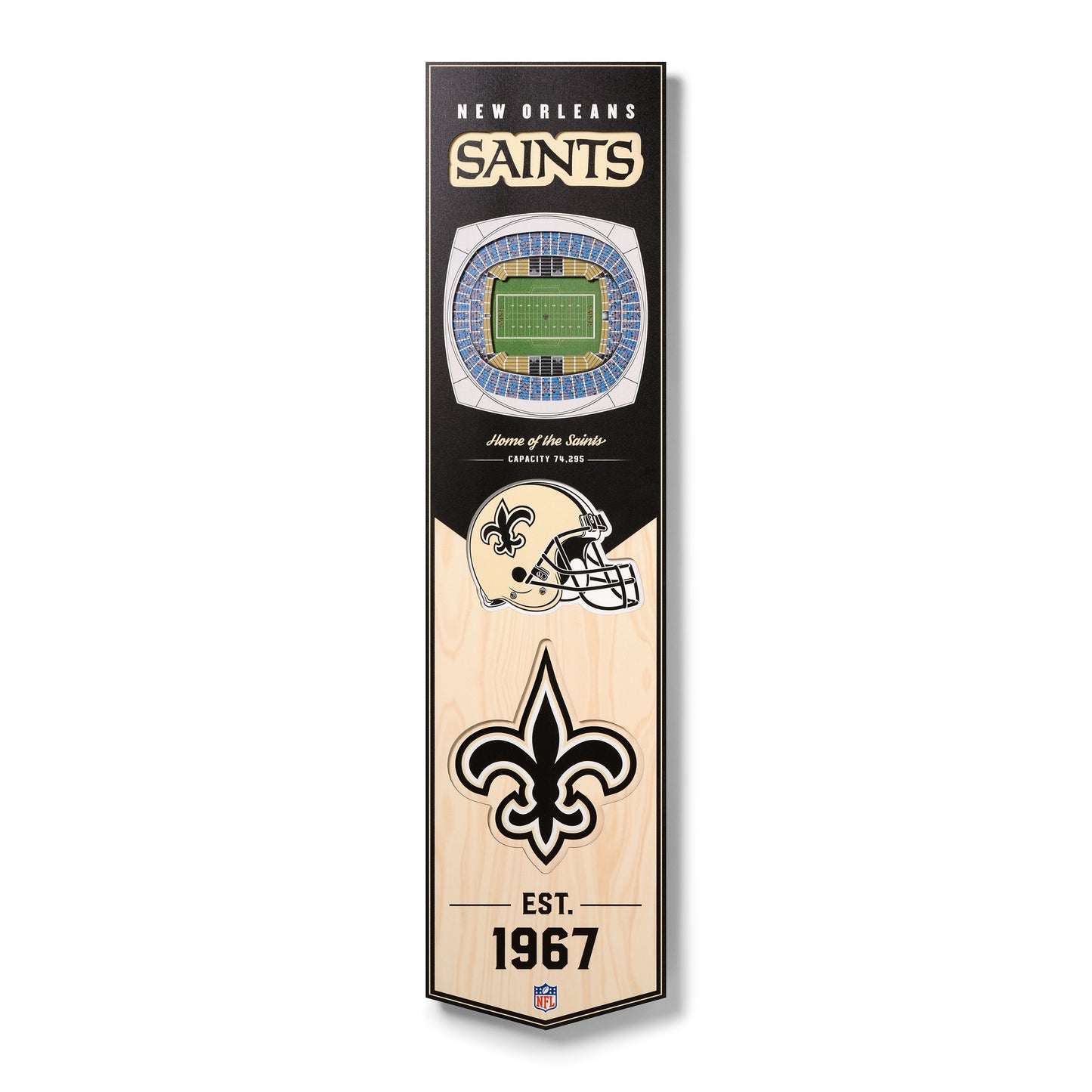 NFL New Orleans Saints 3D Stadium Banner 8' X 32'